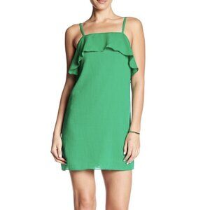 ALICE + OLIVIA Green Ruffle Mini Dress